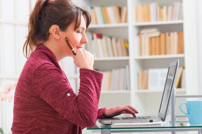 woman working on computer